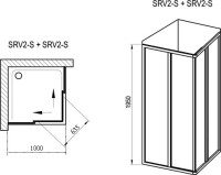 Душевой уголок Ravak Supernova SRV2-100 195 S Transparent, профиль сатин