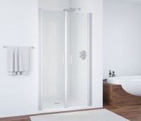 Душевая дверь в нишу Vegas Glass E2P 95 07 01 профиль матовый хром, стекло прозрачное