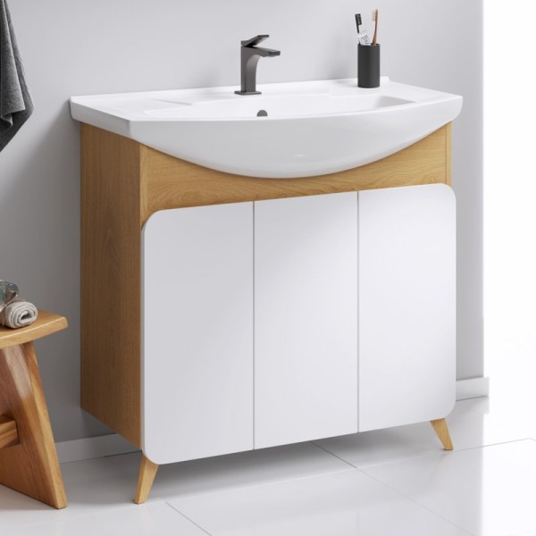 Тумба под раковину Aqwella Basic 85 дуб золотой