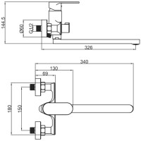 Смеситель с длинным изливом для ванны Fashun A2285-35 золото Смеситель с длинным изливом для ванны Fashun A2285-35 золото