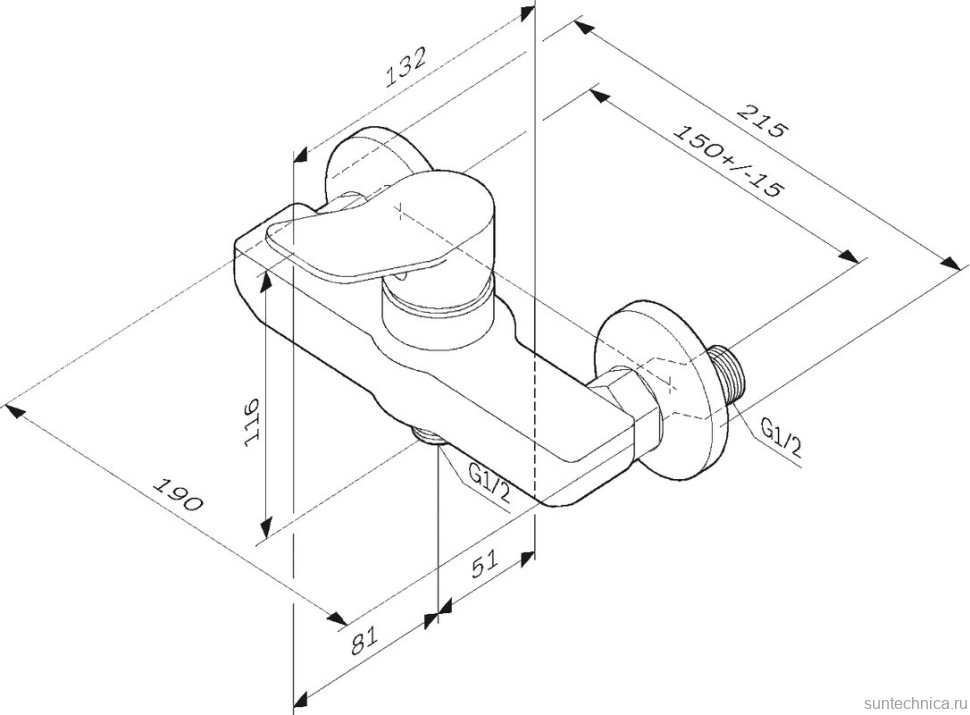 Душевая стойка AM.PM Gem F0790022 + Смеситель для душа AM.PM X-Joy F85A20022