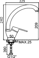 Смеситель для кухни D-lin D150430-1 хром