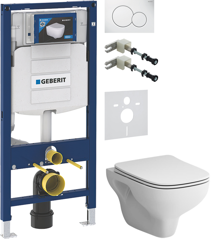 Комплект Унитаз подвесной AM.PM X-Joy S FlashClean C85A1702SC с микролифтом, белый + Крепления Geberit Duofix 111.815.00.1 к стене + Звукоизоляция + Инсталляция UP 320 111.300.00.5 + Кнопка Sigma 01 115.770.11.5 белая