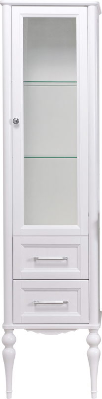 Шкаф пенал для ванной ValenHouse Эстетика R, белый, ручки хром