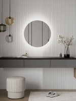 Зеркало круглое CONTINENT Ledh Ajour 70 см, сенсорное, с холодной подсветкой