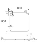 Поддон для душа Abber AD3D080 80х80 см, квадратный, белый