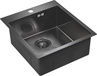 Комплект Мойка Paulmark Kroner PM214551-GM вороненая сталь + Измельчитель Bone Crusher BC 810-SL Slim Line