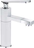 Смеситель для раковины Shevanik S6601F с поворотным носиком, белый, хром