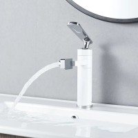 Смеситель для раковины Shevanik S6601F с поворотным носиком, белый, хром