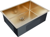 Комплект Мойка Paulmark Next PM215844-BG брашированное золото + Измельчитель Bone Crusher BC 910-SL-Slim Line