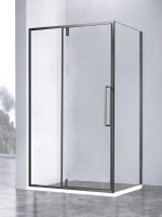 Душевой уголок Vincea Slim-N VSR-4SNP1012CLGM 120х100, профиль вороненая сталь, стекло прозрачное