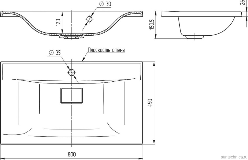 Мебель для ванной комнаты Vincea Mia 80 бетон