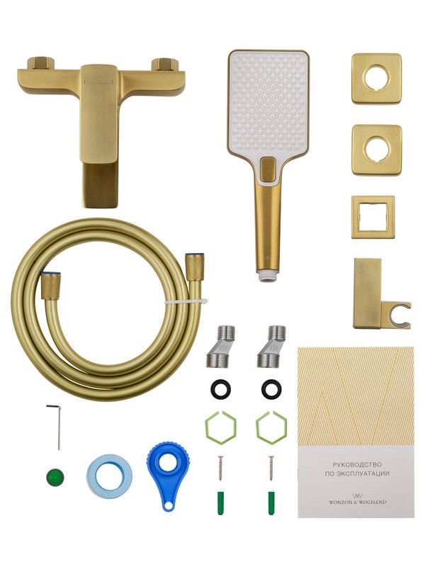 Смеситель для ванны с душем Wonzon & Woghand Edge WW-88639003A-BG брашированное золото