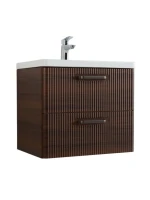 Тумба с раковиной BelBagno Due 50 ручки матовый темный никель, noce