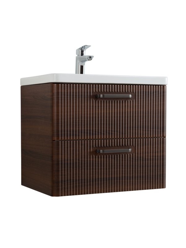 Тумба с раковиной BelBagno Due 50 ручки матовый темный никель, noce