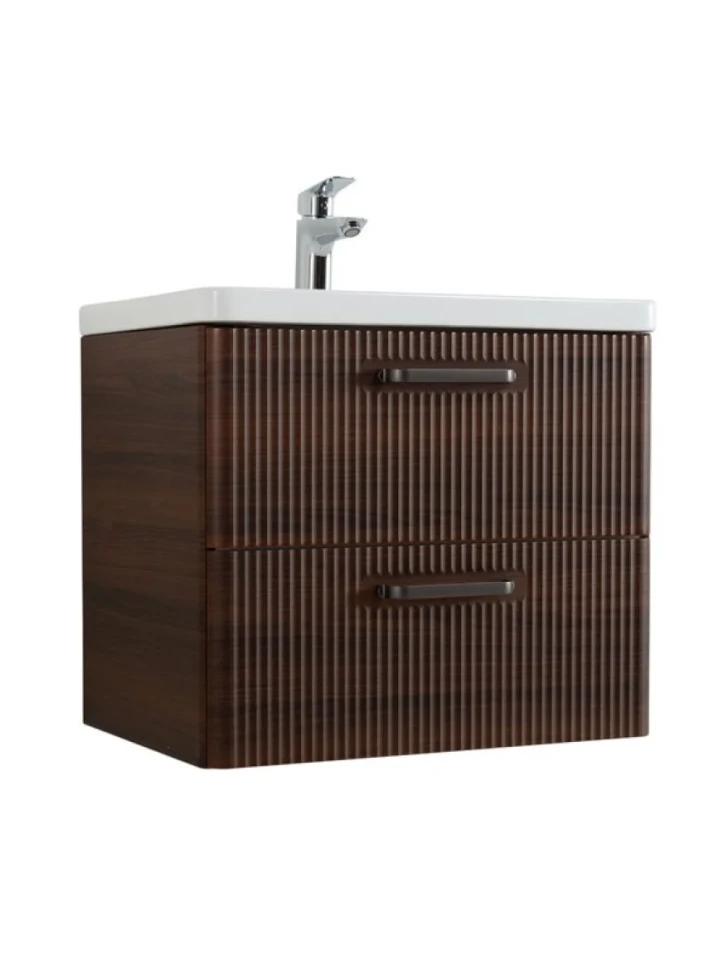 Тумба с раковиной BelBagno Due 50 ручки матовый темный никель, noce