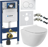 Комплект Унитаз подвесной BelBagno Amanda BB051CHR безободковый + Крышка Piano BB2111SC с микролифтом + Инсталляция Geberit Duofix UP 320 111.300.00.5 + Кнопка Sigma 01 115.770.11.5 белая + Крепления 111.815.00.1 к стене + Звукоизоляция