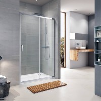 Душевая дверь в нишу Koller Pool Aqua Line Trend 120х190, профиль хром, стекло прозрачное