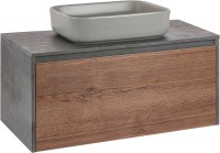 Тумба с раковиной Vincea Mesa 100 дуб табак, бетон