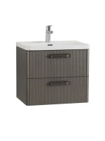 Мебель для ванной комнаты BelBagno Due 60 ручки матовый темный никель, оружейная сталь