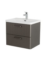 Мебель для ванной комнаты BelBagno Due 60 ручки матовый темный никель, оружейная сталь