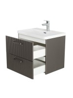 Мебель для ванной комнаты BelBagno Due 60 ручки матовый темный никель, оружейная сталь