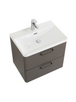 Мебель для ванной комнаты BelBagno Due 60 ручки матовый темный никель, оружейная сталь