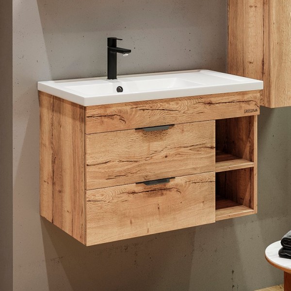 Тумба с раковиной Grossman Форта 80 дуб галифакс