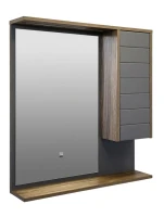 Зеркало Comforty Кемер 75 антрацит, дуб темно-коричневый