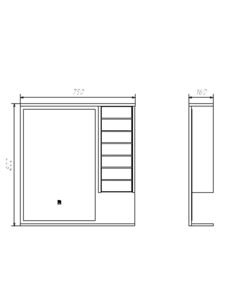 Зеркало Comforty Кемер 75 антрацит, дуб темно-коричневый