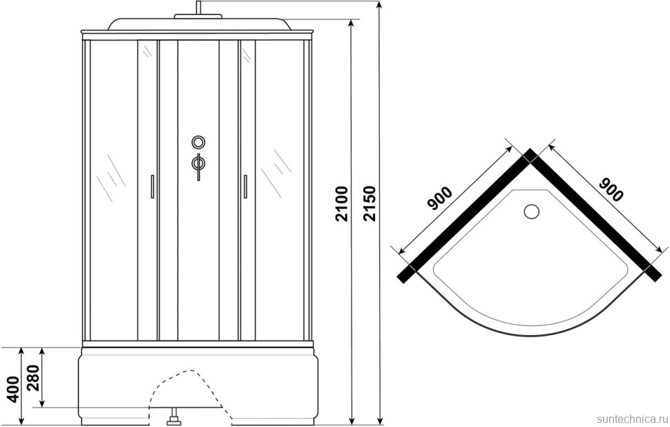 Душевая кабина Niagara Classic NG-6708-14 90x90 см