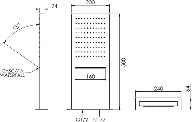 Верхний душ Remer 350SSCAX