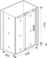 Душевой уголок Good Door Galaxy Galaxy WTW+SP-C-CH 140x90, профиль хром