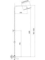 Душевая стойка Haiba HB2422 с термостатом, хром