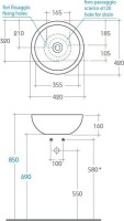 Накладная раковина Globo Forty3 SC042.BI*0 42 см
