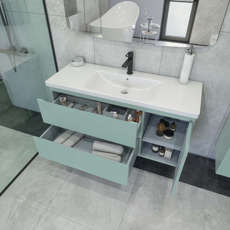 Тумба с раковиной Caprigo Forte 120 R подвесная, селесте