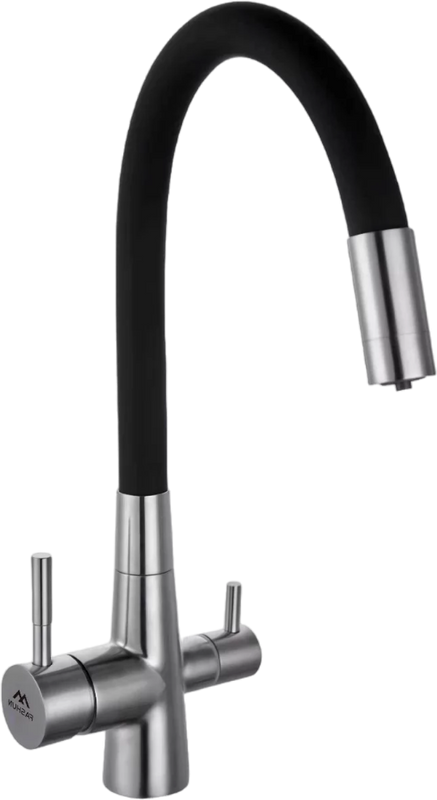 Смеситель для кухни Fashun A54029-7 с гибким изливом, сатин, черный