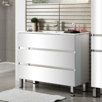 Тумба с раковиной Sanvit Кубэ -3 75 белый глянец