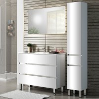 Тумба с раковиной Sanvit Кубэ -3 75 белый глянец
