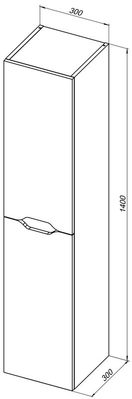Шкаф-пенал для ванной Aquanet Практика маренго