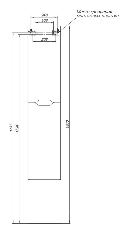 Шкаф-пенал для ванной Aquanet Практика маренго