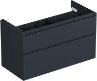 Тумба с раковиной Allen Brau Infinity 100 2 ящика, антрацит матовый, столешница бежевая, раковина Fantasy Oval 55