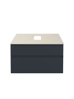 Тумба с раковиной Allen Brau Infinity 100 2 ящика, антрацит матовый, столешница бежевая, раковина Fantasy Oval 55