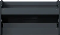 Тумба с раковиной Allen Brau Infinity 100 2 ящика, антрацит матовый, столешница бежевая, раковина Fantasy Oval 55