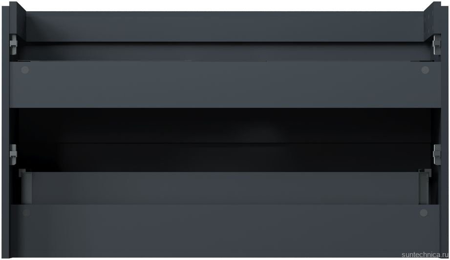 Тумба с раковиной Allen Brau Infinity 100 2 ящика, антрацит матовый, столешница бежевая, раковина Fantasy Oval 55