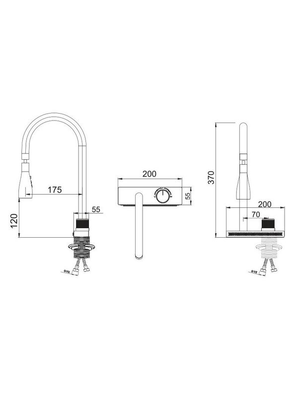 Смеситель для кухни РМС SUS130PVD-017F-2 графит