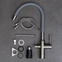 Смеситель для кухни Lemark Expert LM5083S-Gray сталь, серый