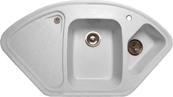 Комплект Мойка GranFest Corner C-1040 E серый + Смеситель MEGA Ege MG-PL10 хром