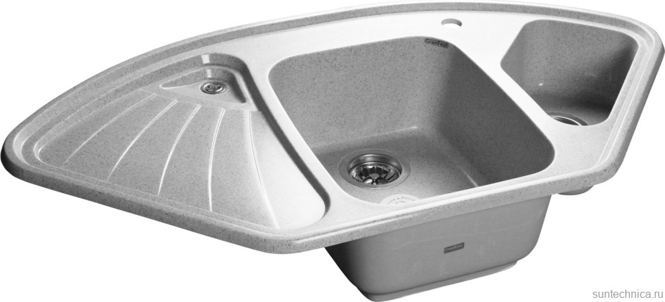 Комплект Мойка GranFest Corner C-1040 E серый + Смеситель MEGA Ege MG-PL10 хром