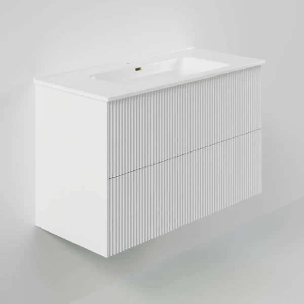 Тумба с раковиной La Fenice Terra Twin 100 подвесная, bianca, раковина Slim Line 100 см